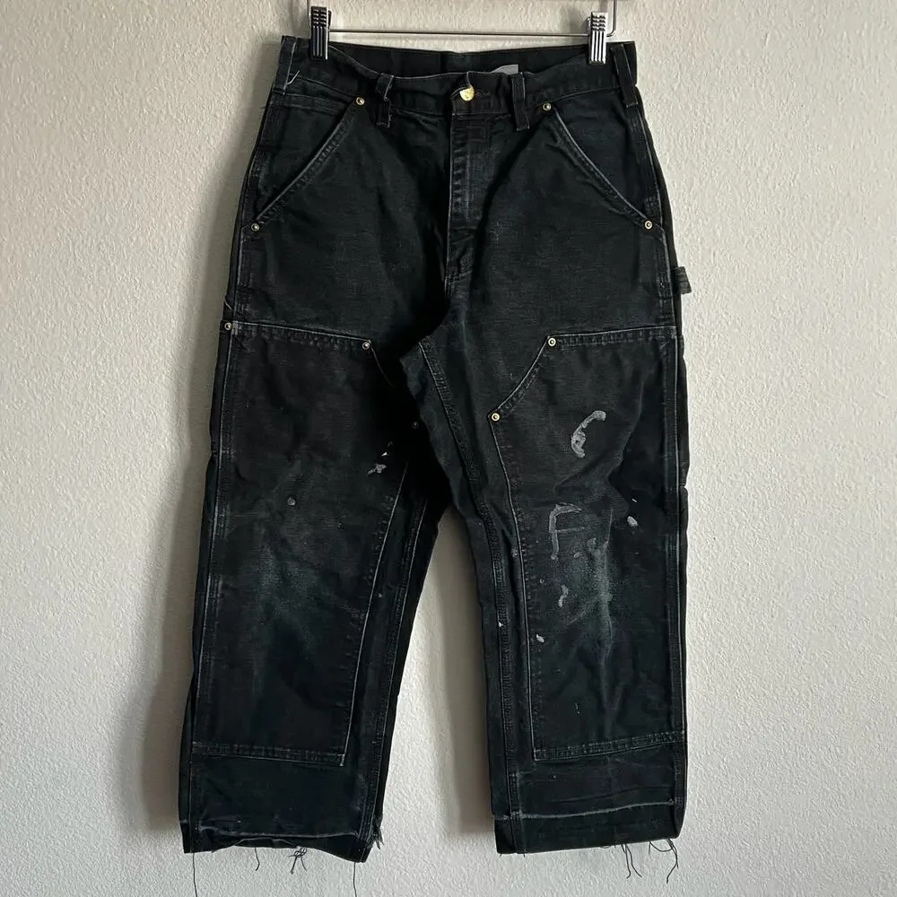 Carhartt B01 BLK faded black double knee work wear carpenter pants